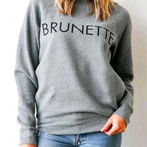 BRUNETTE Grey Crewneck Sweatshirt